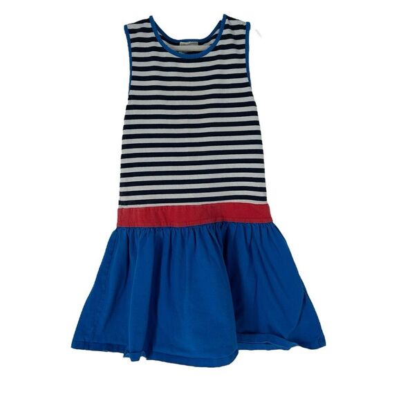 Mini Boden Girls Striped Sleeveless Sailor Dress 7-8Y - Picture 1 of 4